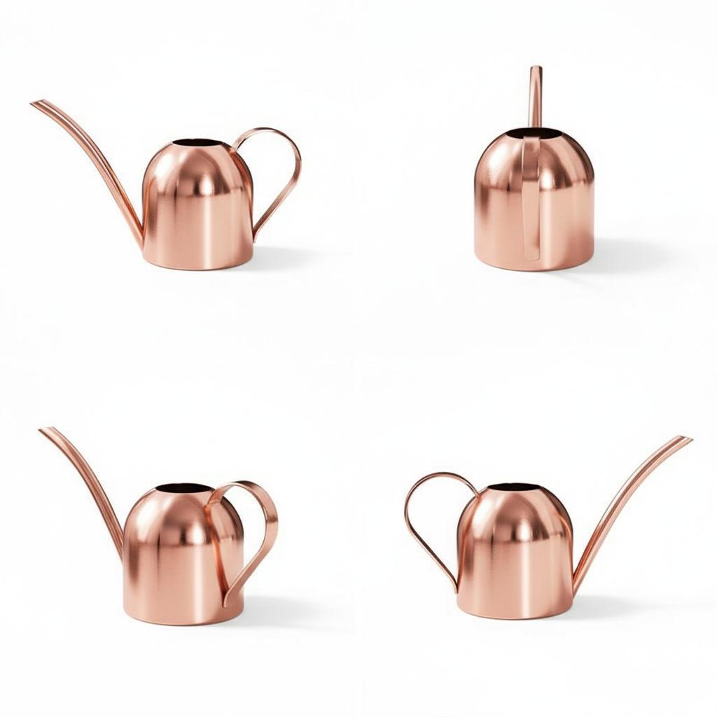 Golden 500ML Stainless Steel Watering Can with Long Spout - Green Plant Sprayer & Small Garden Sprinkler