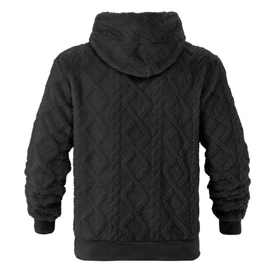 Felpa con cappuccio in pile da uomo, soffice, vestibilità ampia, spessa, pullover, calda, soffice, con cappuccio, casual, felpa per autunno inverno, street wear