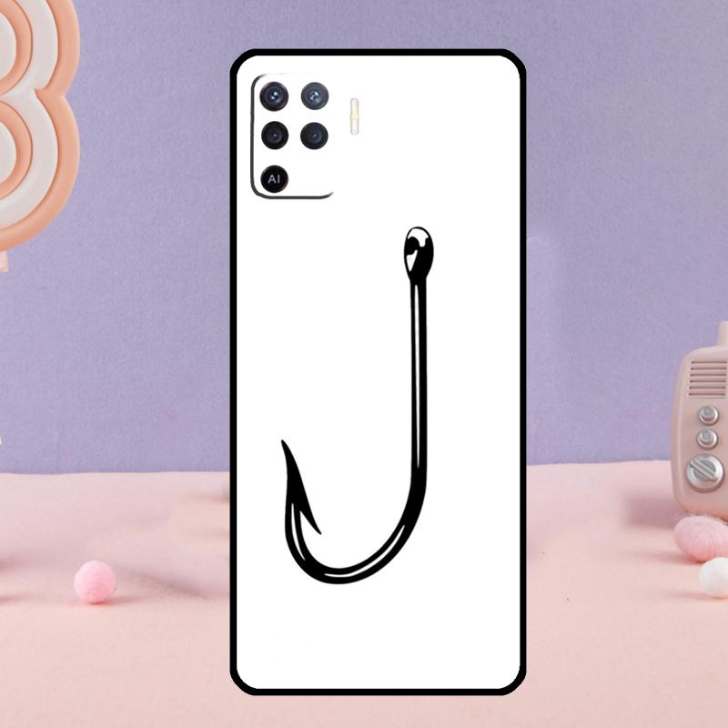 Fish Hook Fishing Phone Case For Oppo A80 A60 A40 A94 A54 A98 A78 A18 A38 A58 A16 A76 A96 A17 A77 A74 A57S A15