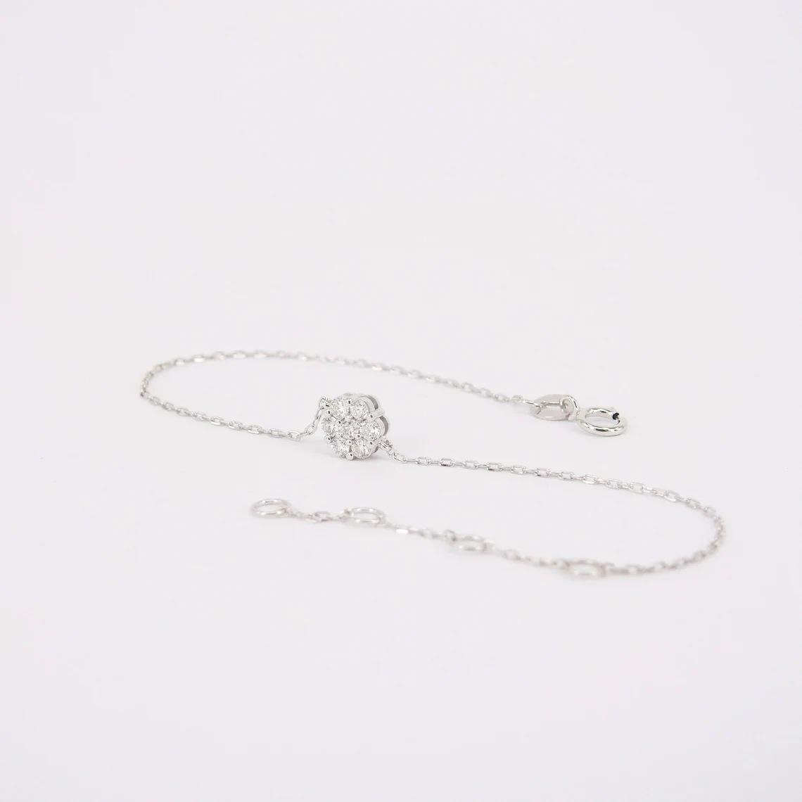 Silver Art S925 Sterling Silver Flower Fashion Bracelet Ring – Unique, Elegant Jewelry for Women 925 Sterling Silver