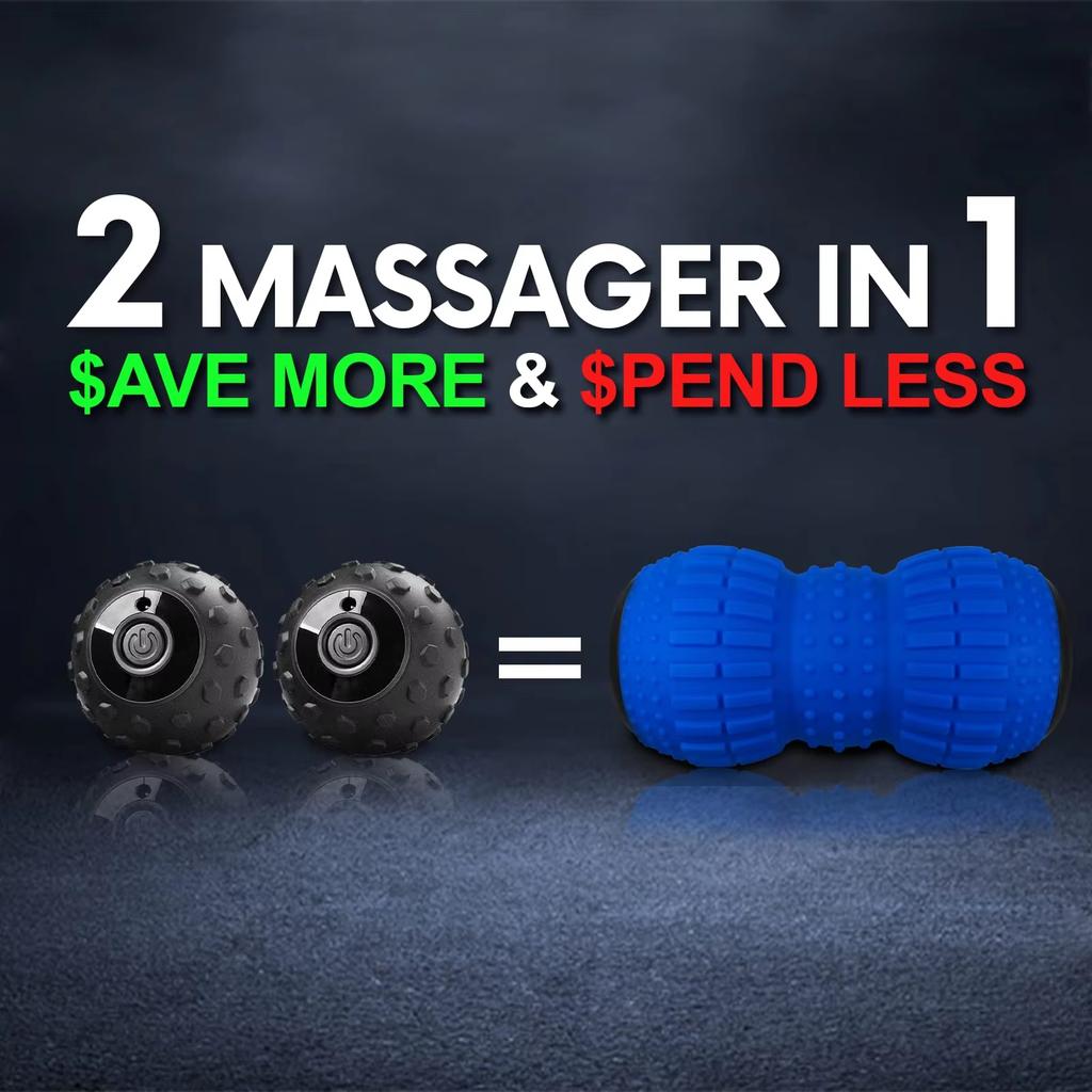 Vibration peanut massage ball is suitable for plantar fasciitis, 4-speed relief of muscle pain, deep tissue therapy for myofasci