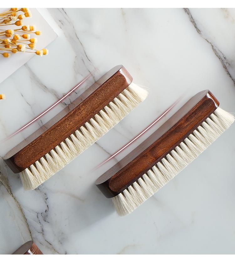 High-Grade Wool Shoe Brush with Super Soft Bristles - Safe for Cleaning Leather Shoes and Bags