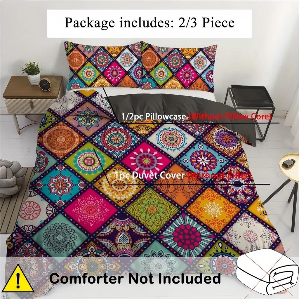 Motor Pull Pattern Grid 3D Printed Duvet Cover Set Bohemian Style Bedding Set Soft Comfortable Polyester Quilt Cover Pillowcase