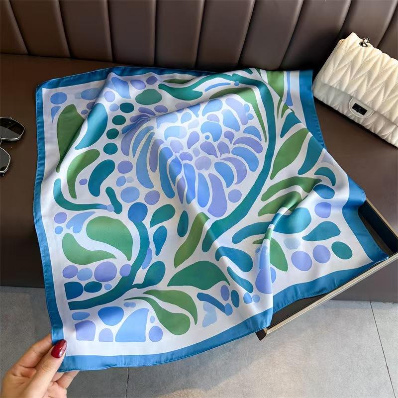 

Fashion Women s Scarf, Imitation Silk, Colorful Polka Dot Print, Lightweight Neck Scarf for Office & Daily Wear 68-68cm синий