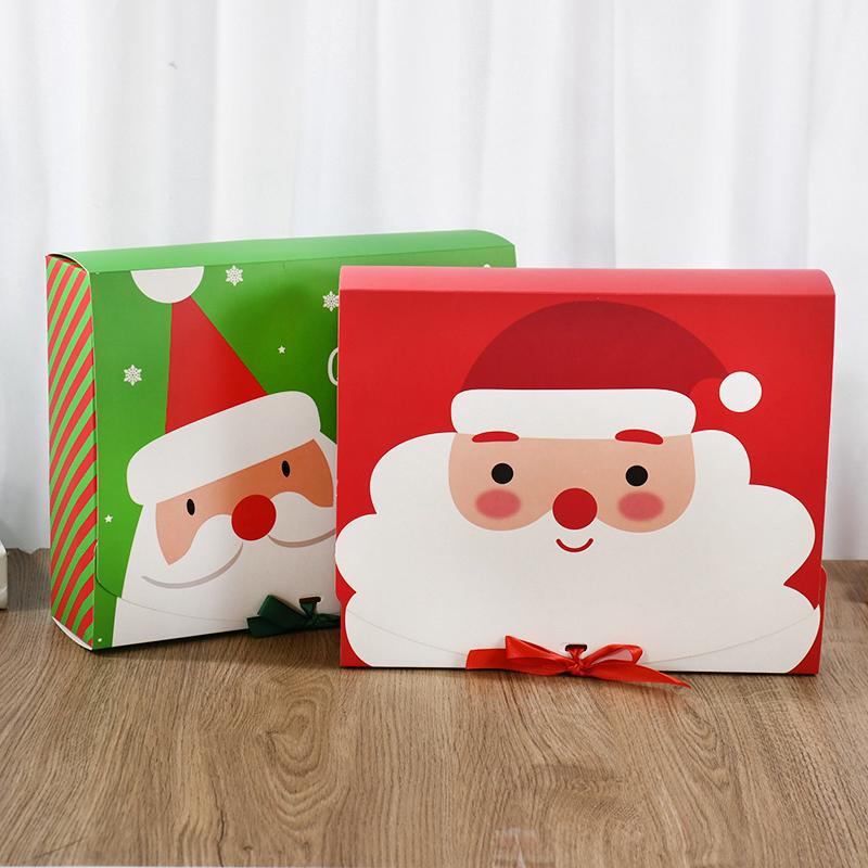 4Pcs Christmas Gift Box Santa Claus Large Cookie Snack Cake Packaging Box Xmas Noel Navidad Kids Gift Home Decor 2025 New Year