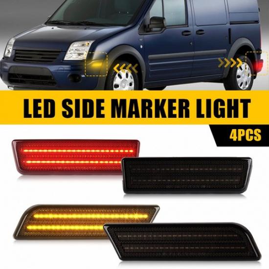 For 2010-2013 Ford Transit Connect Amber/Red Bumper LED Side Marker Light Lamp