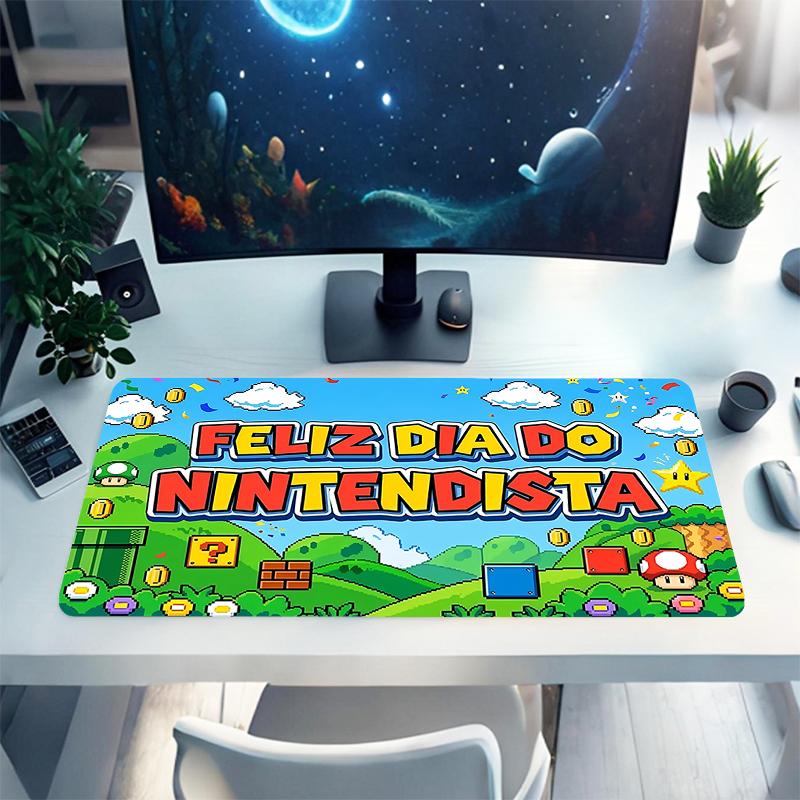 1Pc Mario'S Joyful Adventure Gaming Mouse Pad Keyboard Desk Mat Non-slip Rubber Lock Edge Waterproof Computer Mousepad for Office Home Decor Y1717