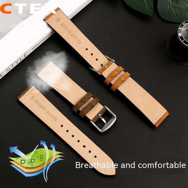 18mm 20mm 22mm Universal Matte Suede Strap For Nomos Mido Oris Seiko Men and Women's Watch Band Soft Retro Style Pin Buckle