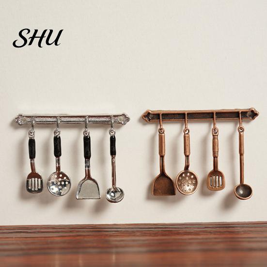 5Pcs Kitchen Dollhouse Miniature Spoon Shovel Cookware Tools DIY Accessories Kit