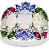 Elegant Inlaid Imitation Opal CZ Women's Ring Exquisite CopperColor Geometry Daily Wear Party Jewelry Anniversary Gift
