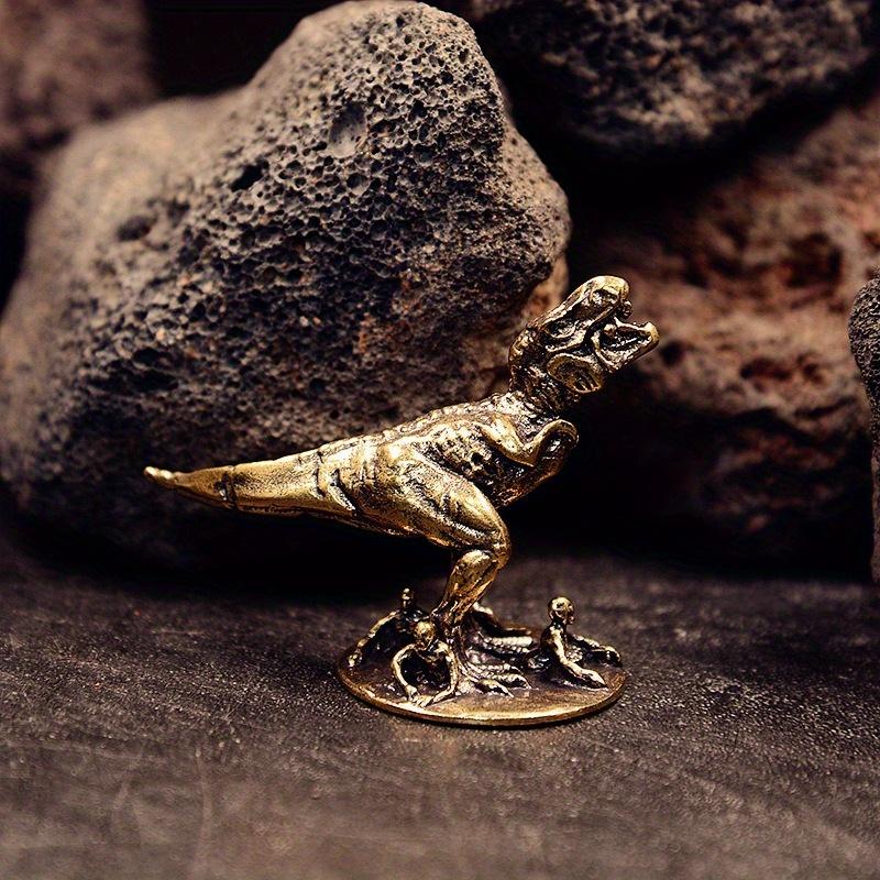 Solid Brass Dinosaur Desktop Tea Pet Office Desk Ornament Creative Dinosaur World Model Craft Mini Ornament