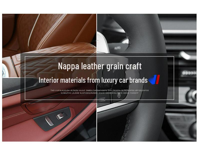 Ford-Compatible Leather Steering Wheel Cover for Focus, EcoSport, Taurus, Edge, Escort, Kuga, Mondeo