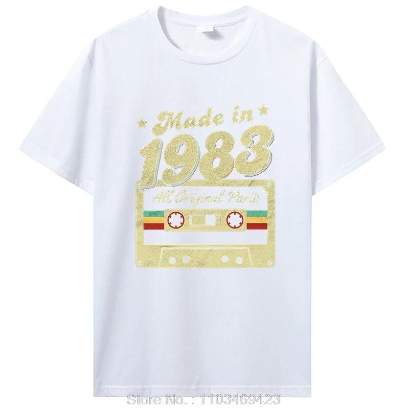 Birthday T Shirts for Unisex Women 1983 Old T Shirt Cotton Short Sleeve Graphic Tshirt Casual Clothing Oversized Tee Streetwear