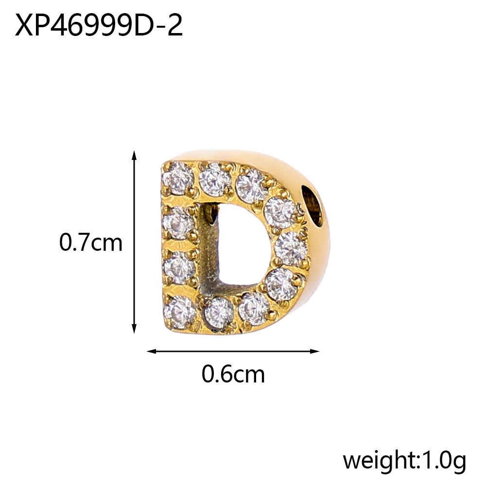 

CARLIDANA Dainty Gold Plated CZ Micro Pave Initial Stainless Steel Cubic Zirconia 26 Alphabet Letter Charms for DIY Jewelry
