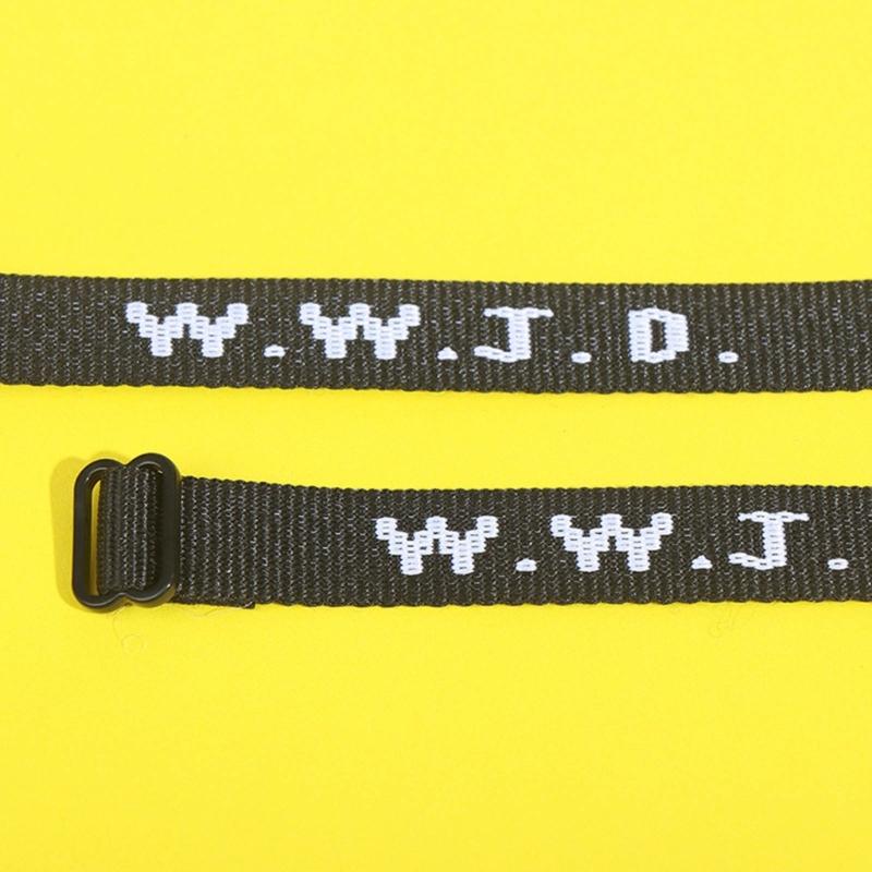 4Pieces WWJD Webbing Bracelets What Would Jesus Do Woven Wristbands Religious Christian WWJD Bracelet for Fundraisers