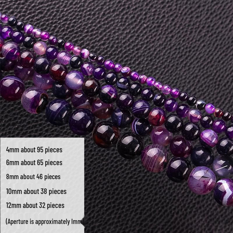 

Кристальный полосатый фиолетовый агат браслет бусины для изготовления DIY украшений 4MM