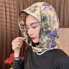 Painting Printed Turban Hat Cotton Linen Women's Headscarf  Sun Protection Accessories