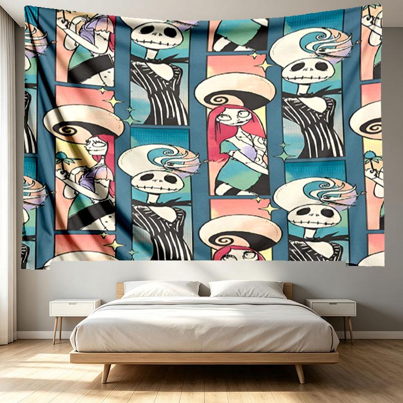 The Nightmare Before Christmas Print Tapestry - Portable Wall Decor Cloth, for Home, Dorm, Travel, Bedroom, Living Room - Ideal Birthday Housewarming 
