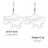 LIKGREAT Ukraine Map Dangle Earrings Fashion Hollow Ukraine Drop Earrings Ethnic Patriotic Exaggerate Earrings for Women Gifts