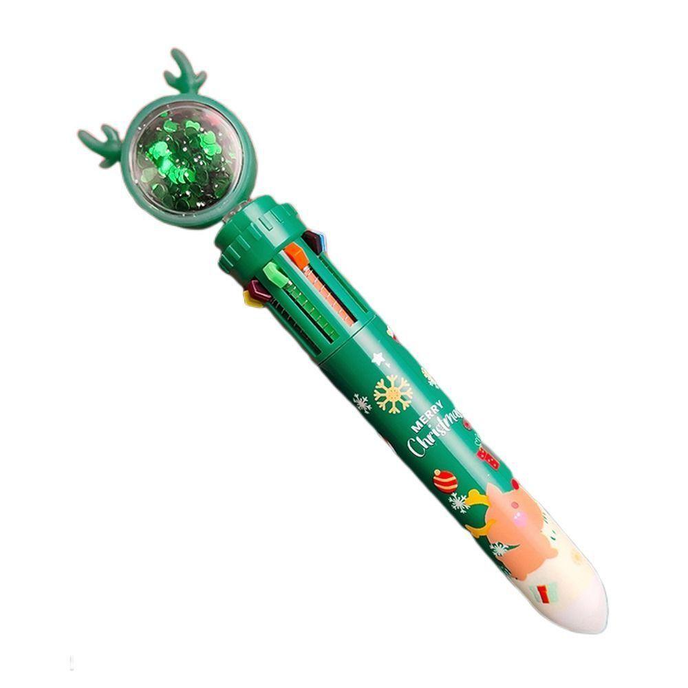 Elementary School Elk Merry Christmas Ten Color Pen Christmas Ballpoint Pen Stationery Santa Claus