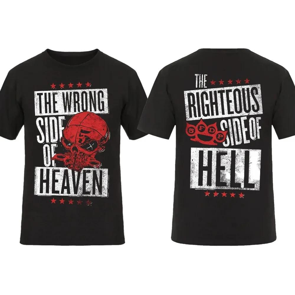 

LE 2024 Fashion Men T Shirt Double-sided Biker Skully Black By Five Finger Death Punch T-shirt Graphic Youth Cloth Streetwear XXXXXL
