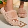Women's New Plush Warm and Casual Open-toed Cotton Slippers in Autumn and Winter Plus Size Non-slip Comfortable Slippers