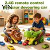 Competitive Dinosaur Car Toy RC Magnetic Toy, Remote Control Swallowing Dino Kids Electric 2 Players Snake Game Vehicle for Mini