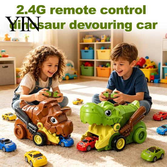 Competitive Dinosaur Car Toy RC Magnetic Toy, Remote Control Swallowing Dino Kids Electric 2 Players Snake Game Vehicle for Mini