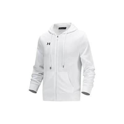 Under Armour Športová tréningová pletená bunda s kapucňou s potlačou loga Pánske vrchné oblečenie Biela 21600305-100