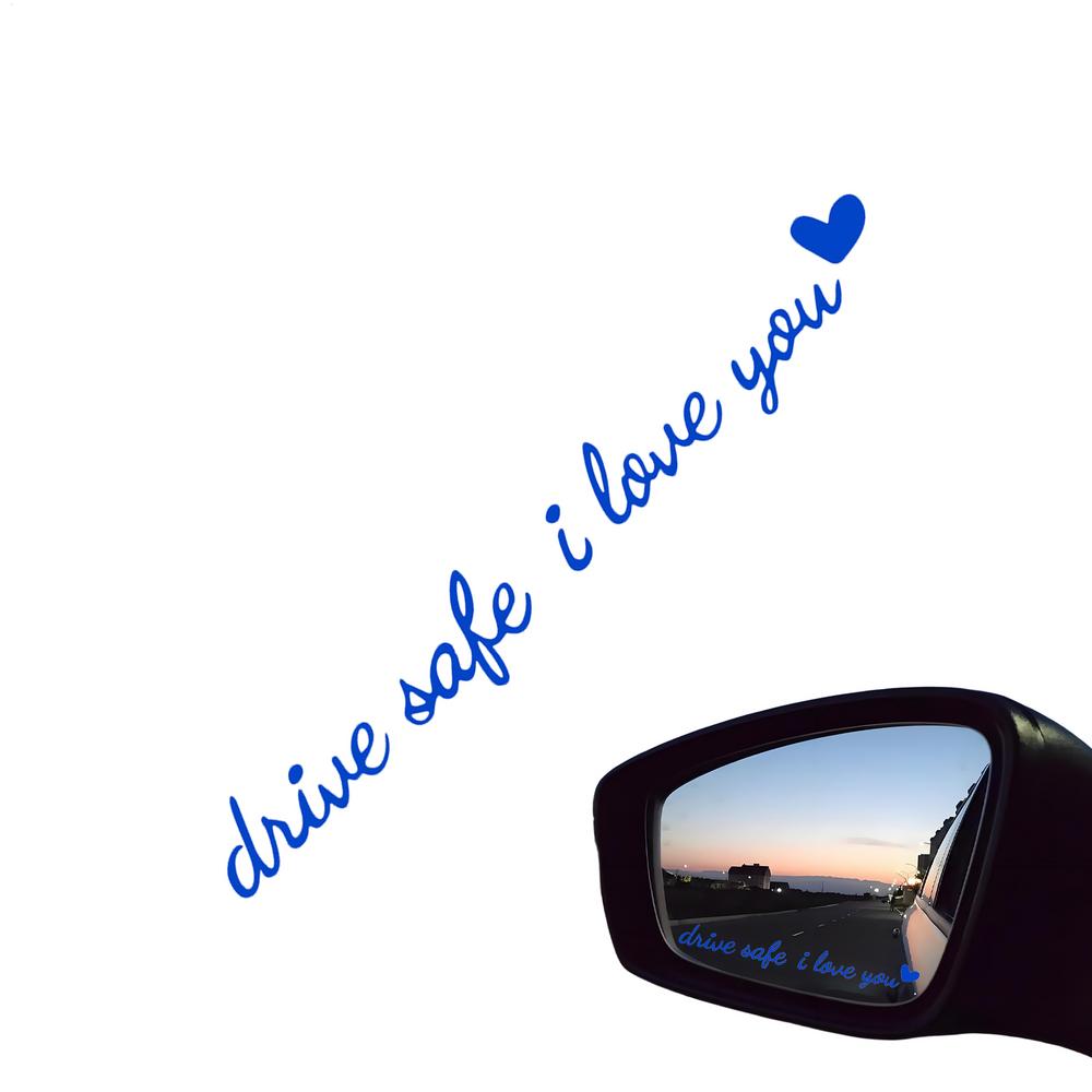 Bilspegeldekal Kör försiktigt Jag älskar dig Backspegeldekal Söta Fordonstillbehör För Instrumentpanel Vindruta Fönster Scooters
