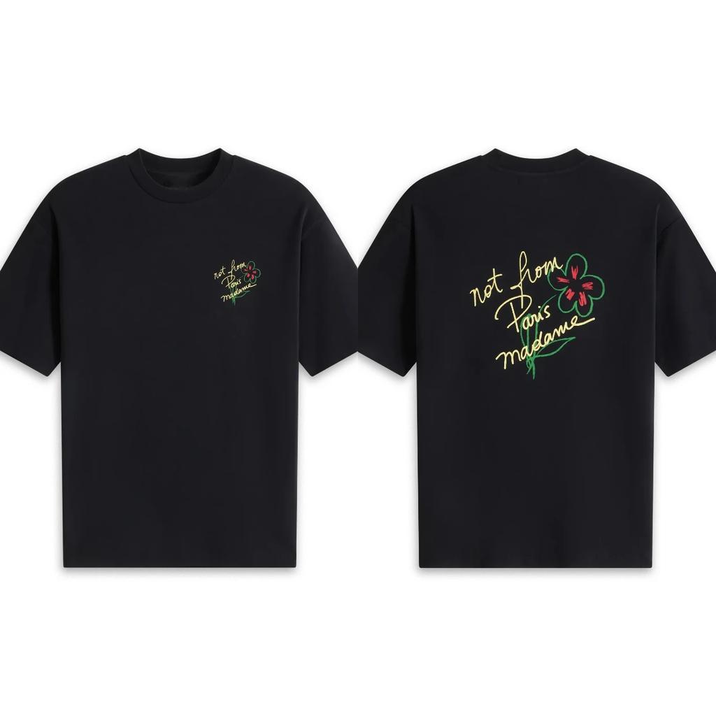 Letter Flower Print Log TShirt Slogan Not From Paris Tops Men Women Oversized Tshirts Casual Cotton Short Sleeve Male Tees