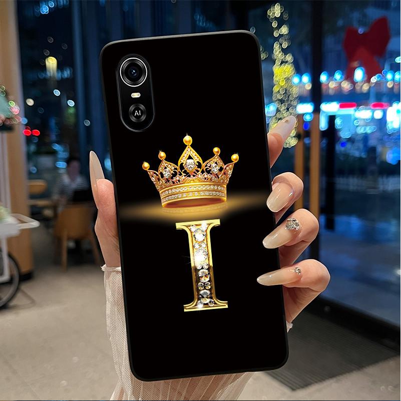 Superior Fashion Couple Soft Silicone Black Phone Case For ZTE Blade A31 Case Shockproof Crown Letter Pattern Shell