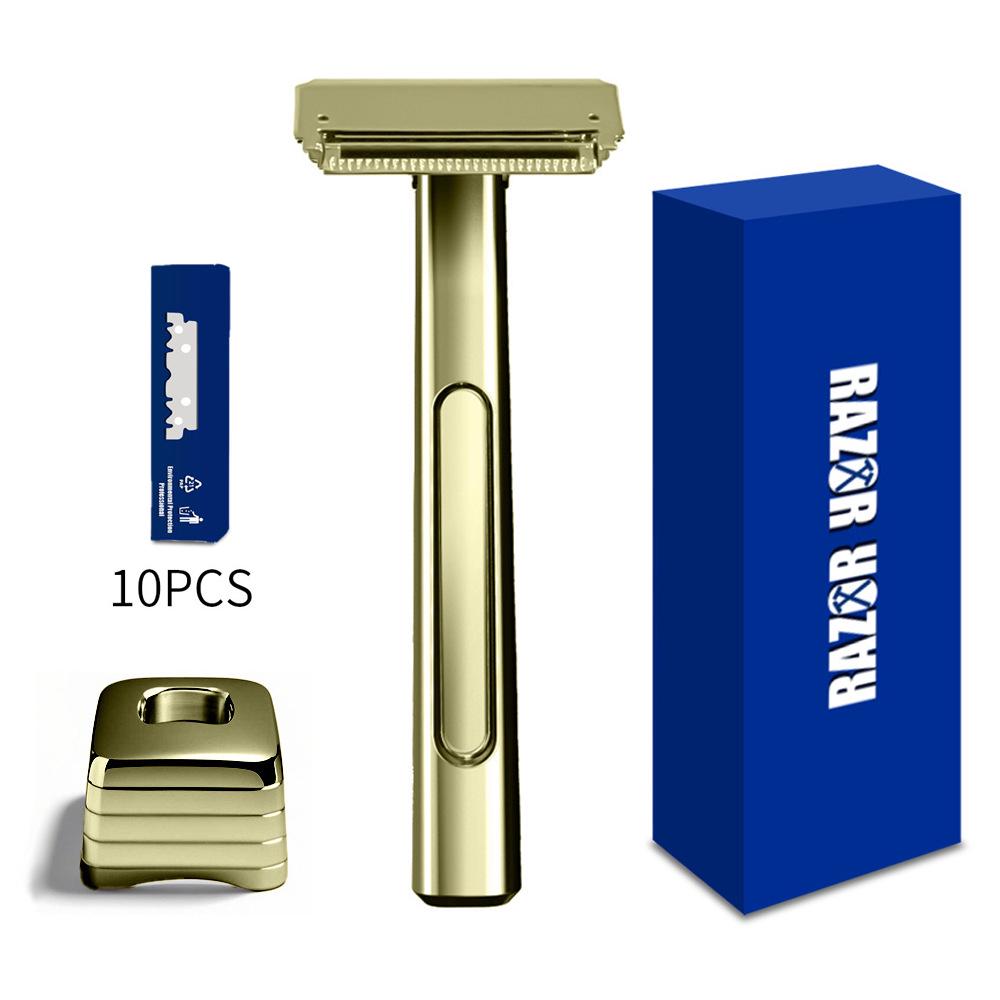 Classic Double-Layer Metal Razor Stand for Manual Shaving Razors