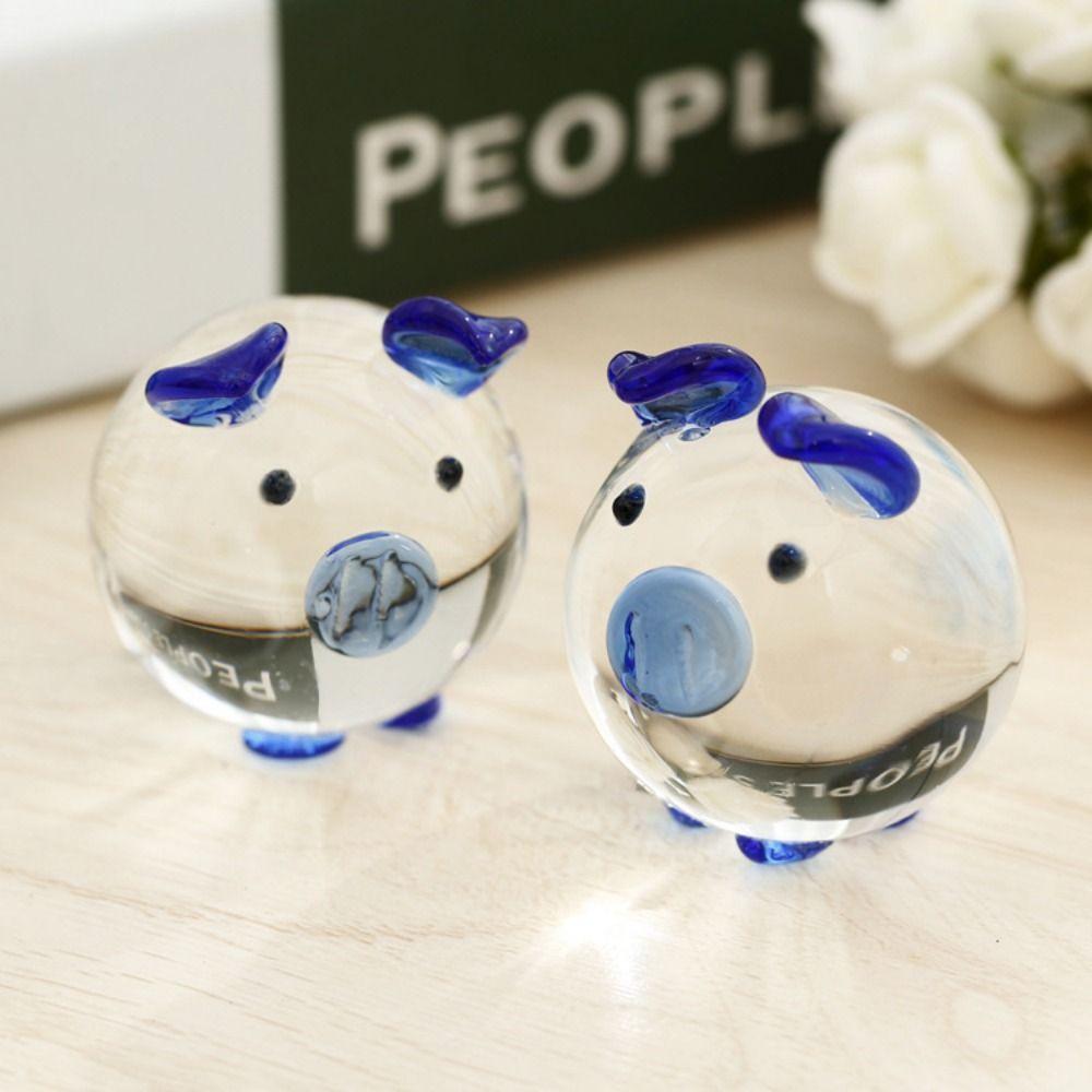 Crafts Crystal Pig Ornaments Cartoon Desktop Pig Ornaments Creative Pig Figurines  Desktop