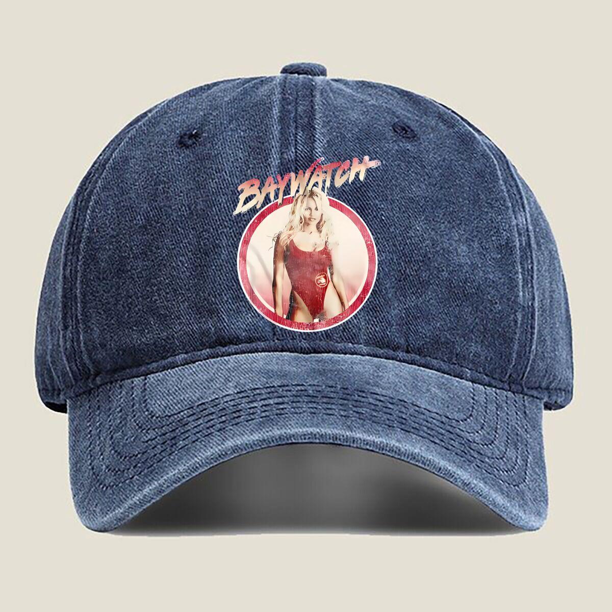 

Baywatch Retro Poster Fashion Washed Baseball Cap Hat Outdoor Activities One Size темно-синього кольору