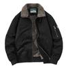 Men's Cross-Border Lambswool-Lined Cotton Jacket - Autumn/Winter Casual Flight Suit with Velvet Lapel