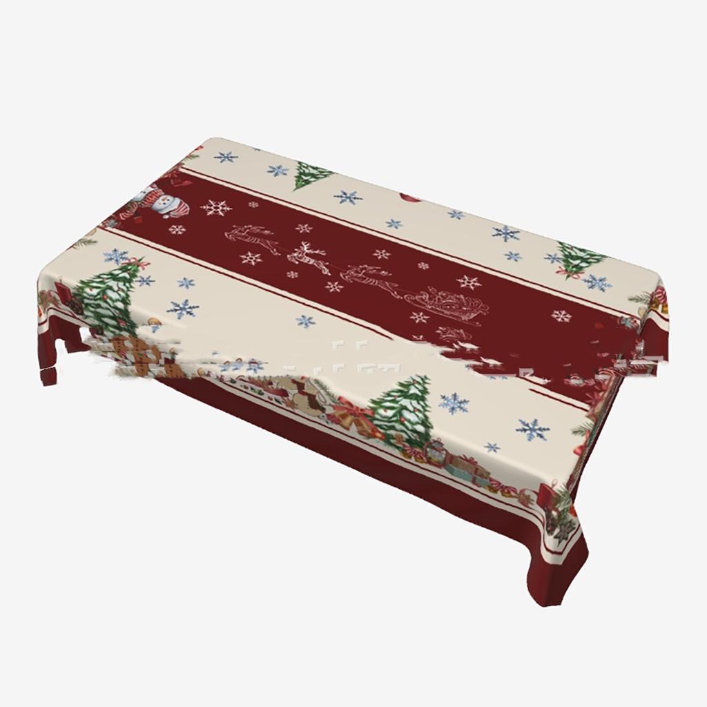 Christmas Tablecloth Christmas Party Decoration Xmas Table Decor Santa Claus Table Cover Navidad Natal New Year Gift
