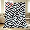 Hemmed Flannel Blanket with Geometric Design Warm & Soft Cozy Throw for Bedroom, Living Room, Couch, Perfect for Christmas Halloween Decor