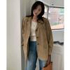 French Retro Elegant Notch Lapel Single Breasted Double Pocket Blazer for Women