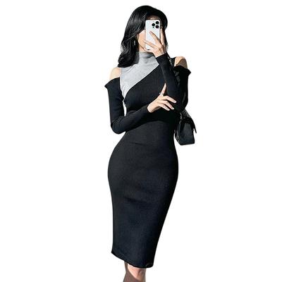 GRAXIA Cabaret Malha Midi Longa Hostess Clube Lounge Ombro Aberto Alto Tamanho Único Veste a Maioria Vestido, Vestido, Vestido, Mangas, Vestido, Hostess, Vestido, Vestido,