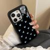 Schwarze Hintergrund Hellblaue Herzförmige Muster Handyhülle geeignet für iPhone17 16 15 14 13 12 11Pro/Max/Plus Anti-Fingerabdruck