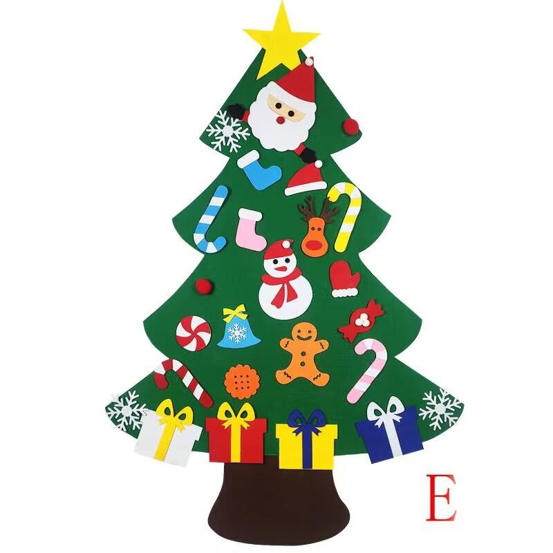 DIY Felt Christmas Tree Christmas Decoration for Home Navidad 2025 New Year Christmas Ornaments Santa Claus Xmas Kids Gifts