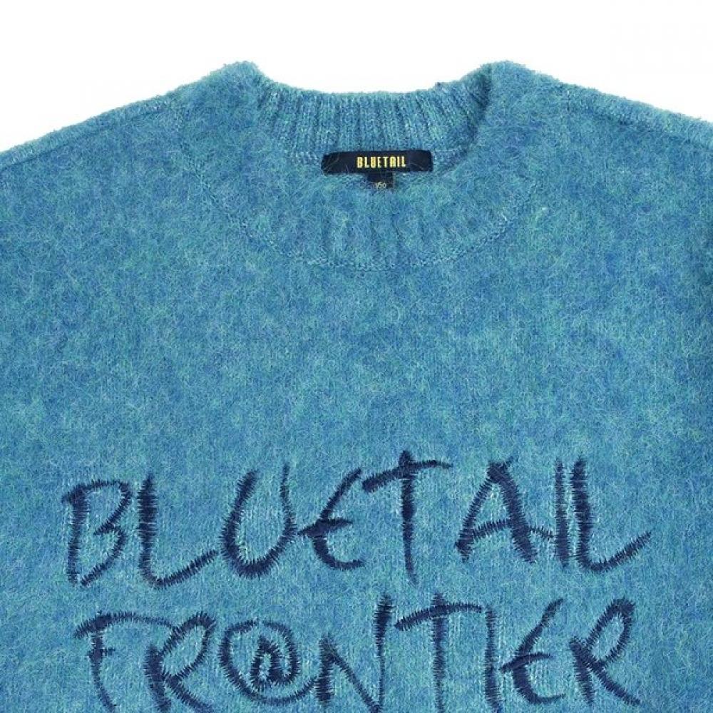 Bluetail Crew Neck Sweater Letter Embroidery Green Azh4sw02gn