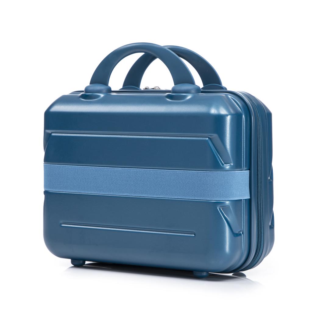 14"/19" 2-piece ABS spinner luggage set with combination lock & 14" cosmetic bag (dark blue)