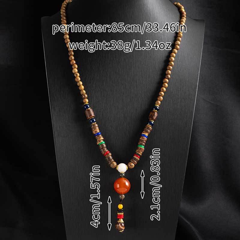 Tibetan Ethnic Sweater Chain Zen Bodhi Necklace: Unisex Retro Scenic Accessory