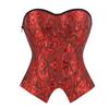Women's Sexy Vintage Color Underwire Push-up Bustier Shapewear with Zipper and Boning