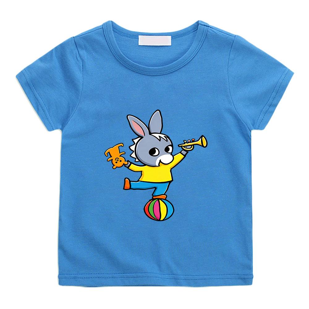 T-shirt per Bambini 100% Cotone Stampa Cartone Animato Trotro T-shirt a Maniche Corte Ragazzi Ragazze Quotidiana Casual Girocollo Bambino Piccolo Estate