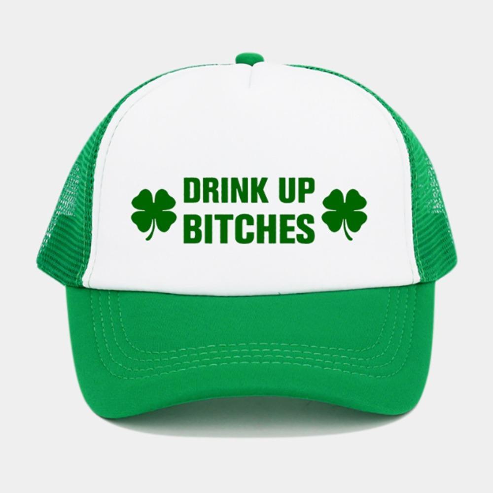 Green Velvet Clover Shamrock Hat Breathable Sun Hat Casual Peaked Cap  St. Patricks Day