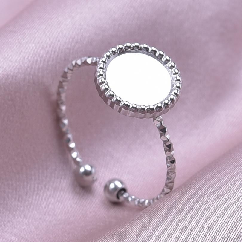 Klassisk Retro Öppningsbar Justerbar Ring Oregelbunden Geometri Hjärta Ellips Vattendroppe Glänsande Rostfritt Stålringar Semesterpresent