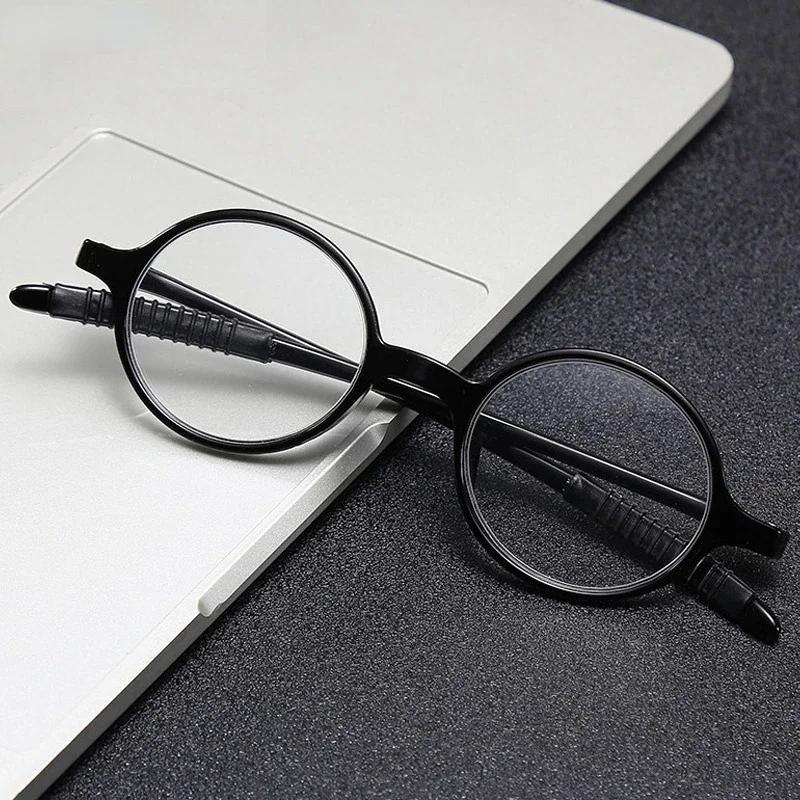 High-Definition Resin Lens Presbyopic Eyewear New Round Reading Glasses Multi-Color Circular Soft Pc Frame Hyperopia Glasses